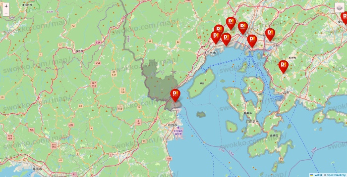 広島県のDirex（ダイレックス）の店舗地図