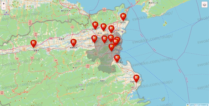 徳島県のDirex（ダイレックス）の店舗地図