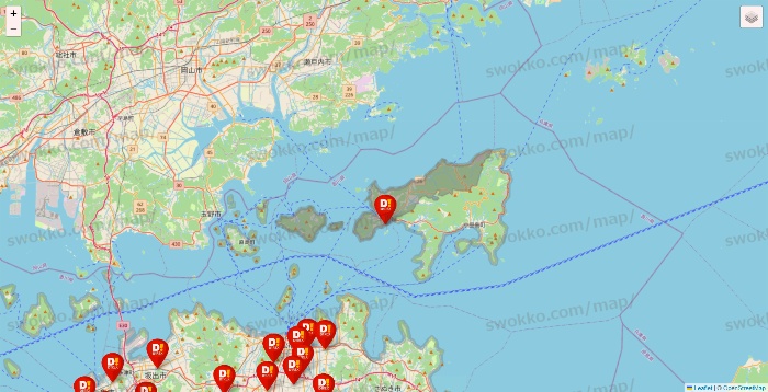 香川県のDirex（ダイレックス）の店舗地図