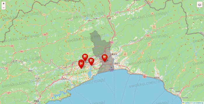 高知県のDirex（ダイレックス）の店舗地図