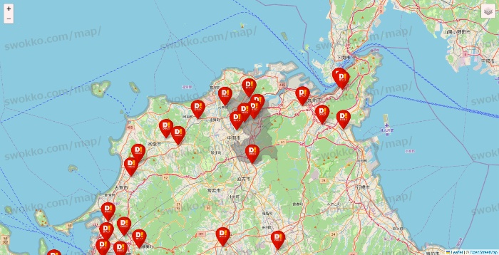 福岡県のDirex（ダイレックス）の店舗地図