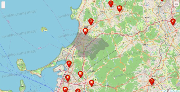 福岡県のDirex（ダイレックス）の店舗地図