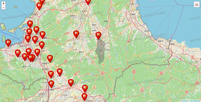 福岡県のDirex（ダイレックス）の店舗地図