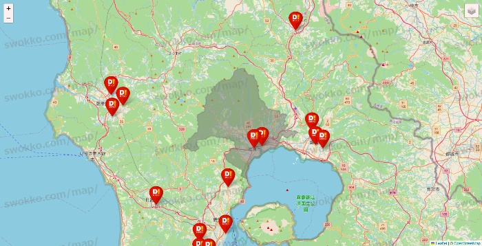 鹿児島県のDirex（ダイレックス）の店舗地図
