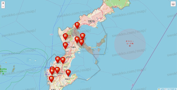 沖縄県のDirex（ダイレックス）の店舗地図