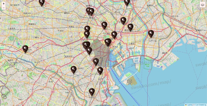 東京都の土間土間の店舗地図