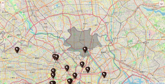 東京都の土間土間の店舗地図