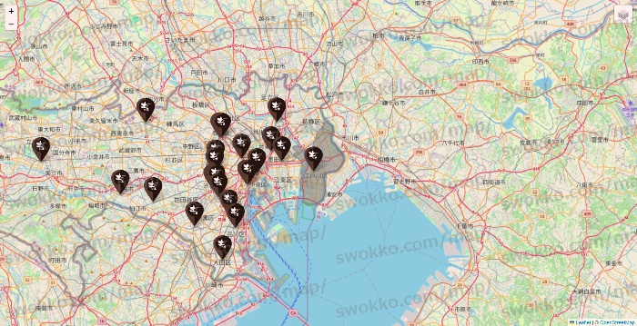 東京都の土間土間の店舗地図