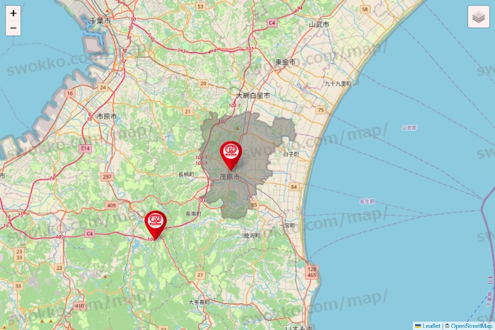 千葉県のドムドムハンバーガーの店舗地図