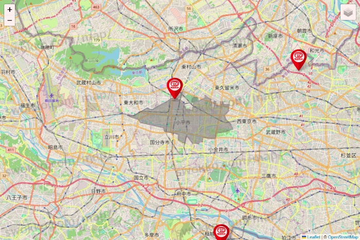 東京都のドムドムハンバーガーの店舗地図