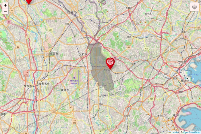 神奈川県のドムドムハンバーガーの店舗地図