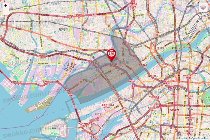 大阪府のドムドムハンバーガーの店舗地図