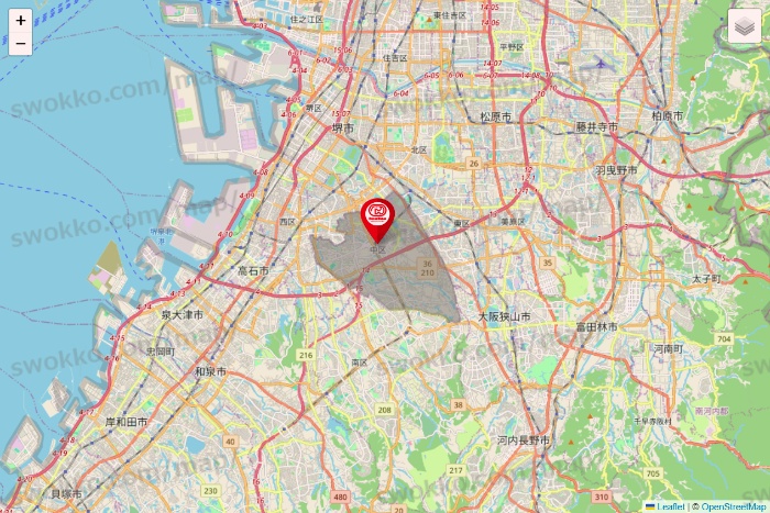 大阪府のドムドムハンバーガーの店舗地図