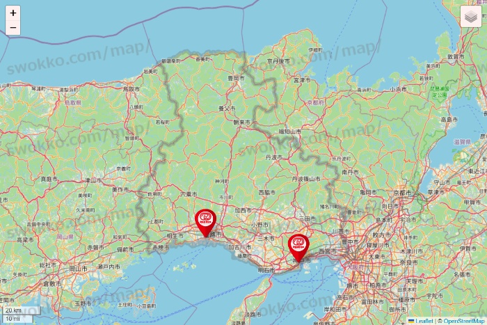 兵庫県のドムドムハンバーガーの店舗地図