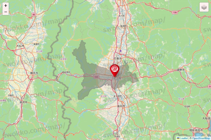 岩手県のドムドムハンバーガーの店舗地図