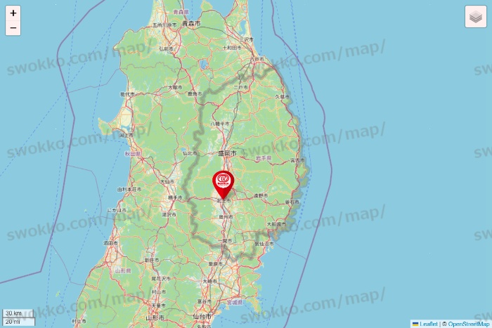 岩手県のドムドムハンバーガーの店舗地図