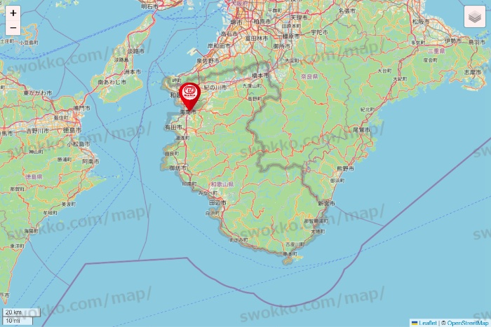 和歌山県のドムドムハンバーガーの店舗地図