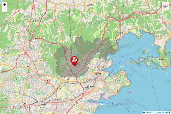 宮城県のドムドムハンバーガーの店舗地図