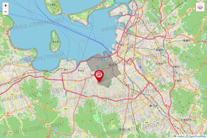 福岡県のドムドムハンバーガーの店舗地図