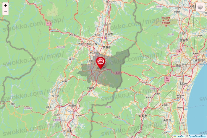 山形県のドムドムハンバーガーの店舗地図