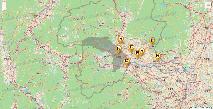 群馬県のドン・キホーテの店舗地図