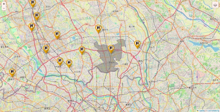 埼玉県のドン・キホーテの店舗地図