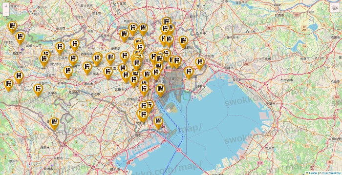 東京都のドン・キホーテの店舗地図