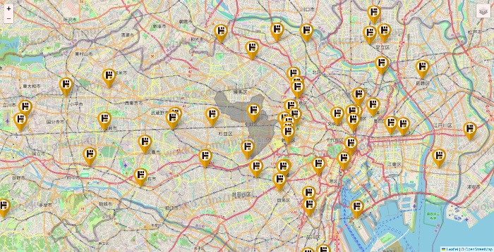 東京都のドン・キホーテの店舗地図