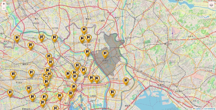 東京都のドン・キホーテの店舗地図