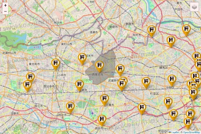 東京都のドン・キホーテの店舗地図