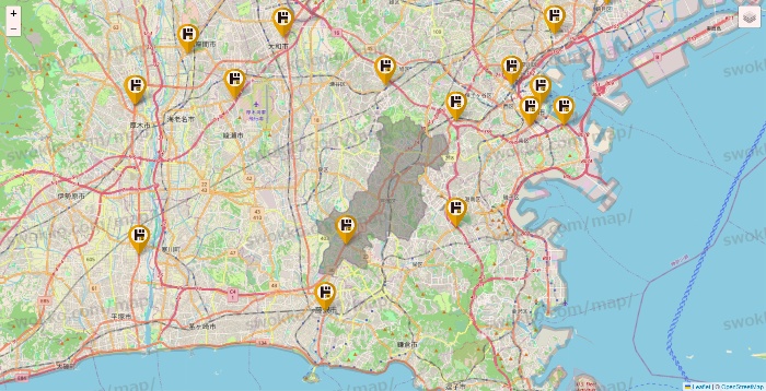 神奈川県のドン・キホーテの店舗地図