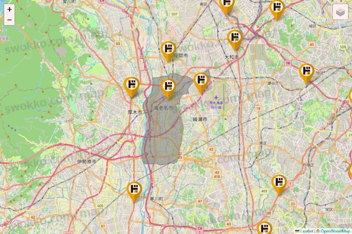 神奈川県のドン・キホーテの店舗地図