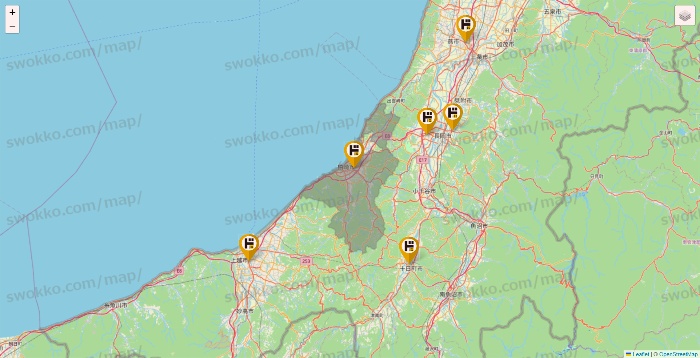 新潟県のドン・キホーテの店舗地図