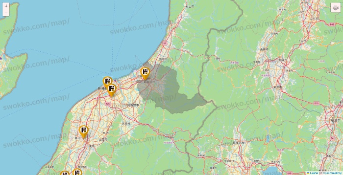 新潟県のドン・キホーテの店舗地図