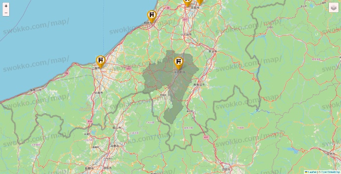 新潟県のドン・キホーテの店舗地図