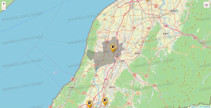 新潟県のドン・キホーテの店舗地図