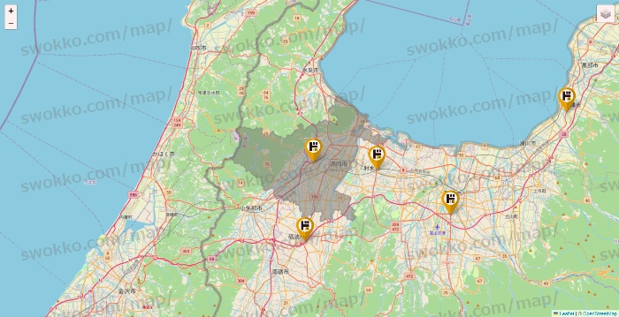 富山県のドン・キホーテの店舗地図