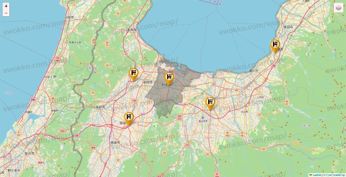 富山県のドン・キホーテの店舗地図