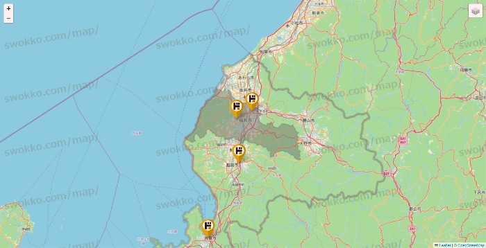 福井県のドン・キホーテの店舗地図