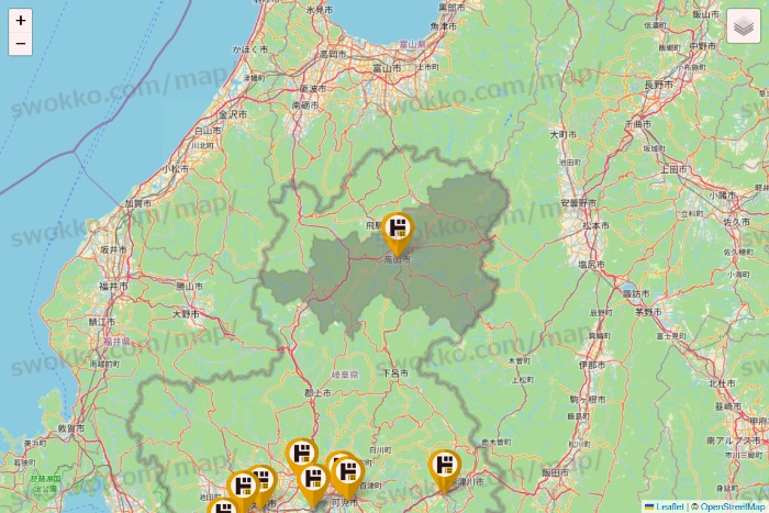 岐阜県のドン・キホーテの店舗地図