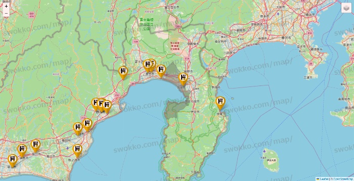 静岡県のドン・キホーテの店舗地図