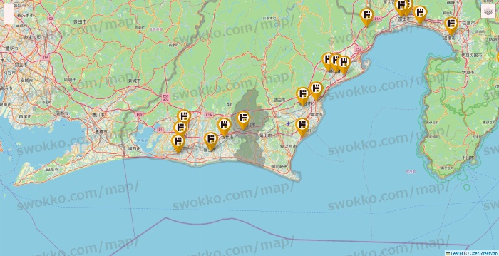 静岡県のドン・キホーテの店舗地図