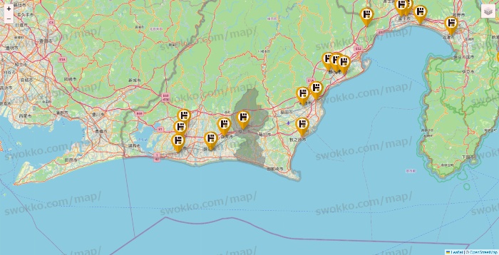 静岡県のドン・キホーテの店舗地図