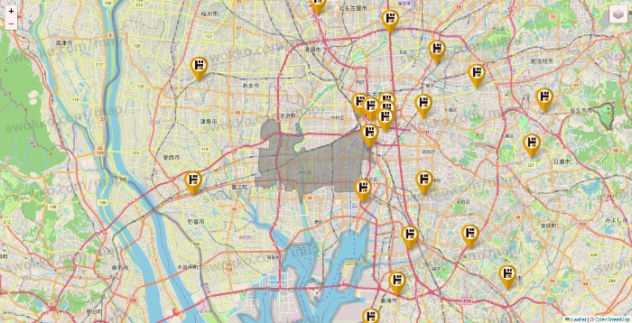 愛知県のドン・キホーテの店舗地図