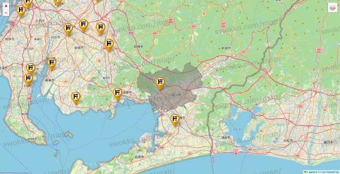 愛知県のドン・キホーテの店舗地図