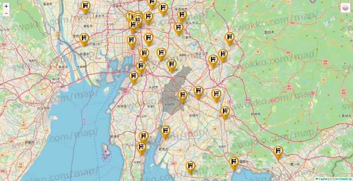 愛知県のドン・キホーテの店舗地図