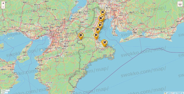 三重県のドン・キホーテの店舗地図