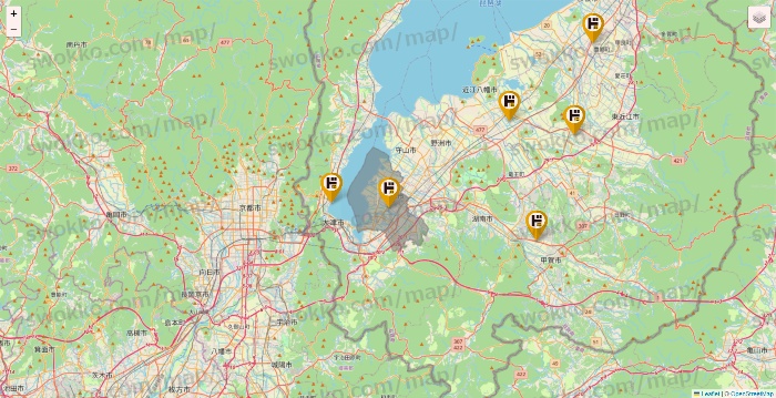 滋賀県のドン・キホーテの店舗地図