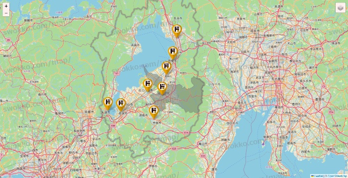 滋賀県のドン・キホーテの店舗地図