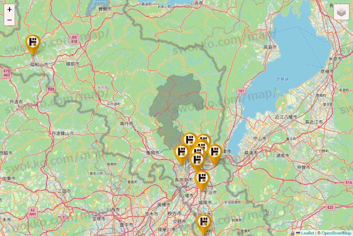 京都府のドン・キホーテの店舗地図